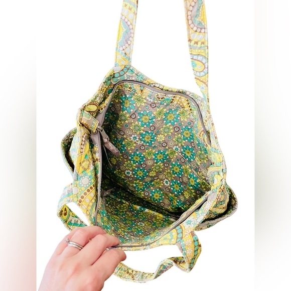 Vera Bradley Campus Tote bag RETIRED Lemon Parfait pattern yellow turquoise - Picture 3 of 9